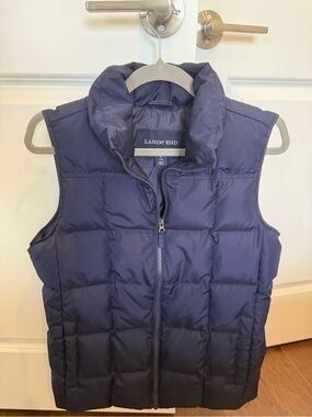 Lands' End Deep Navy Quilted Down-Style Vest